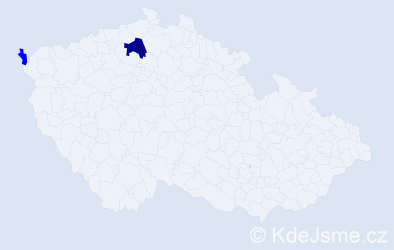 Příjmení: 'Tang', počet výskytů 3 v celé ČR
