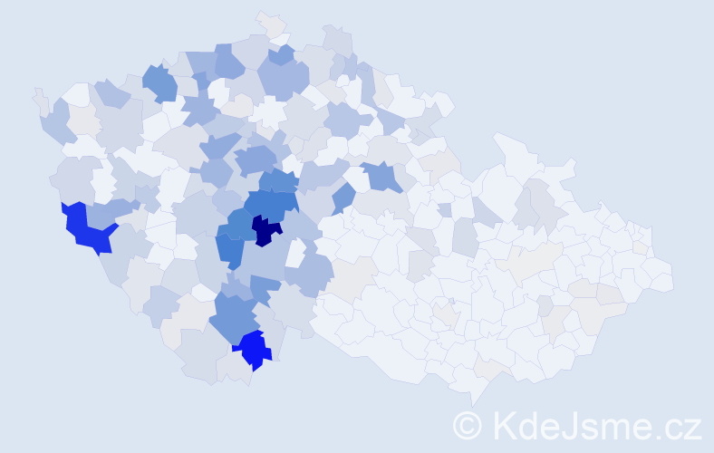 Příjmení: 'Votruba', počet výskytů 828 v celé ČR