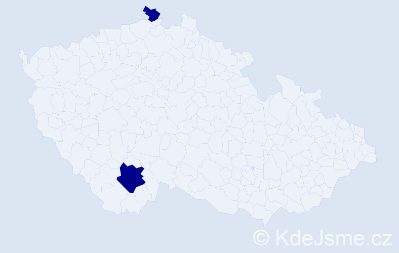 Příjmení: 'Böhmerlová', počet výskytů 2 v celé ČR