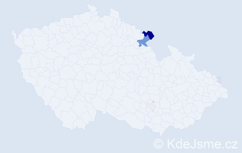 Příjmení: 'Karallová', počet výskytů 13 v celé ČR