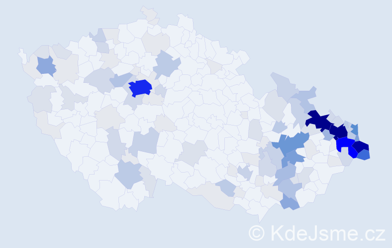 Příjmení: 'Mazur', počet výskytů 491 v celé ČR