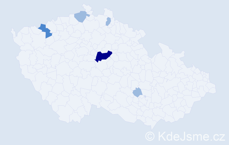 Příjmení: 'Kecl', počet výskytů 9 v celé ČR