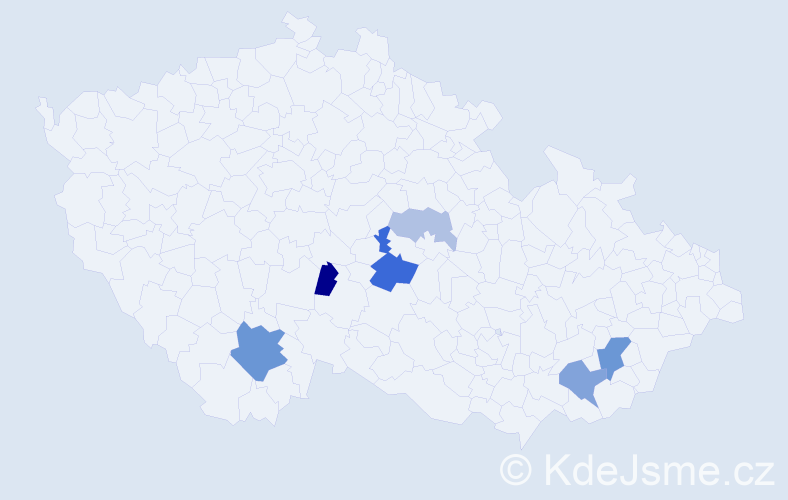 Příjmení: 'Kerbr', počet výskytů 14 v celé ČR