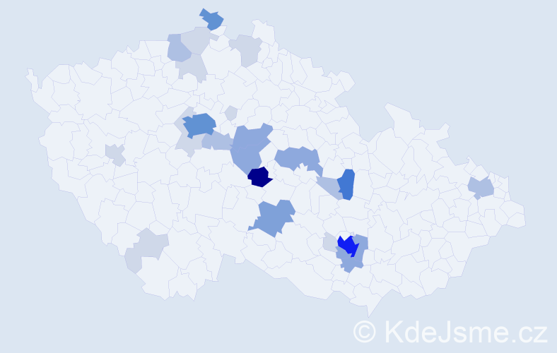 Příjmení: 'Zatočil', počet výskytů 81 v celé ČR
