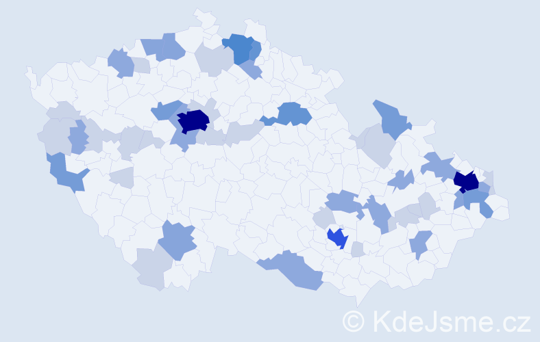 Příjmení: 'Čižmár', počet výskytů 121 v celé ČR
