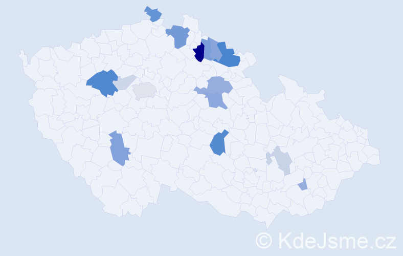 Příjmení: 'Hedvičák', počet výskytů 40 v celé ČR