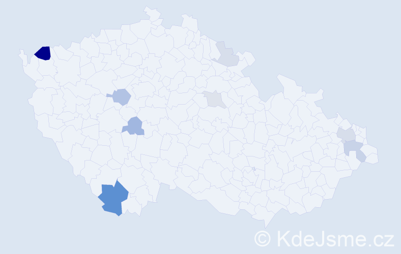 Příjmení: 'Čabaj', počet výskytů 19 v celé ČR