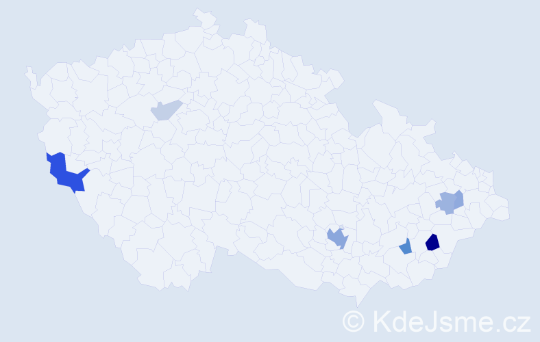 Příjmení: 'Provalilová', počet výskytů 16 v celé ČR