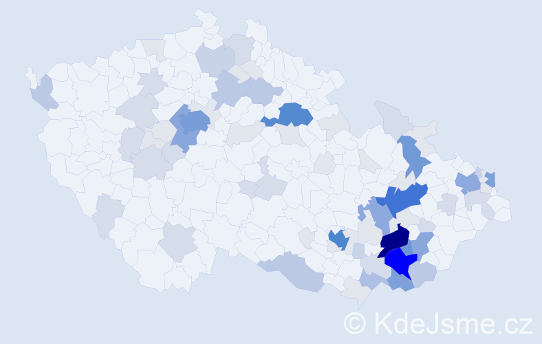 Příjmení: 'Melichárek', počet výskytů 291 v celé ČR