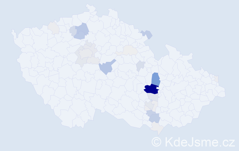 Příjmení: 'Bohatec', počet výskytů 133 v celé ČR