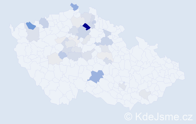 Příjmení: 'Formáčková', počet výskytů 129 v celé ČR