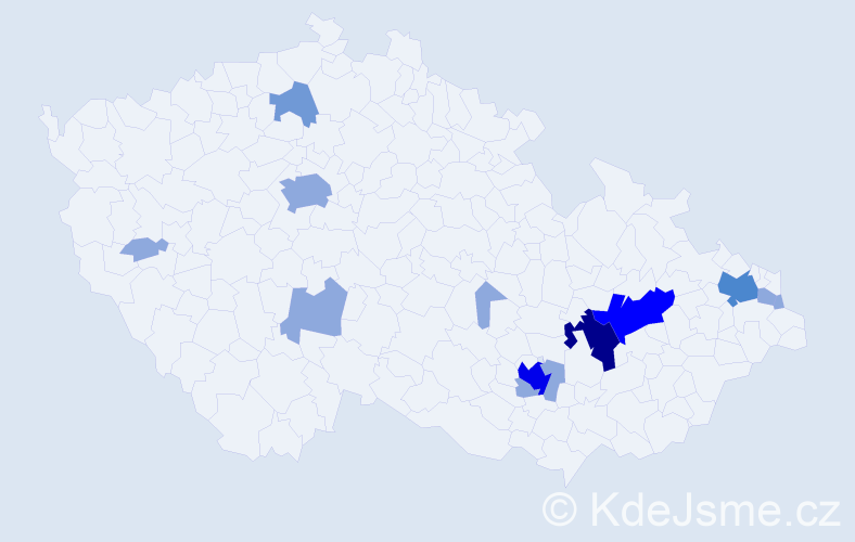 Příjmení: 'Ustrnul', počet výskytů 27 v celé ČR