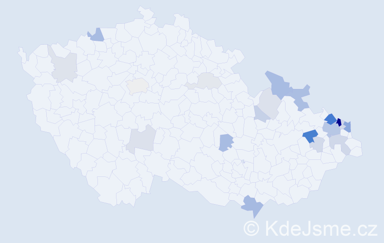 Příjmení: 'Gonsiorová', počet výskytů 54 v celé ČR