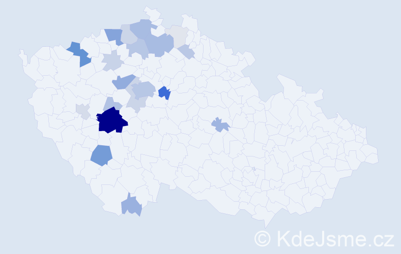 Příjmení: 'Kolingerová', počet výskytů 84 v celé ČR