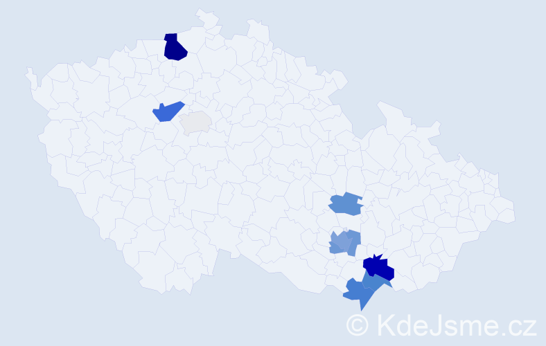Příjmení: 'Šalé', počet výskytů 36 v celé ČR