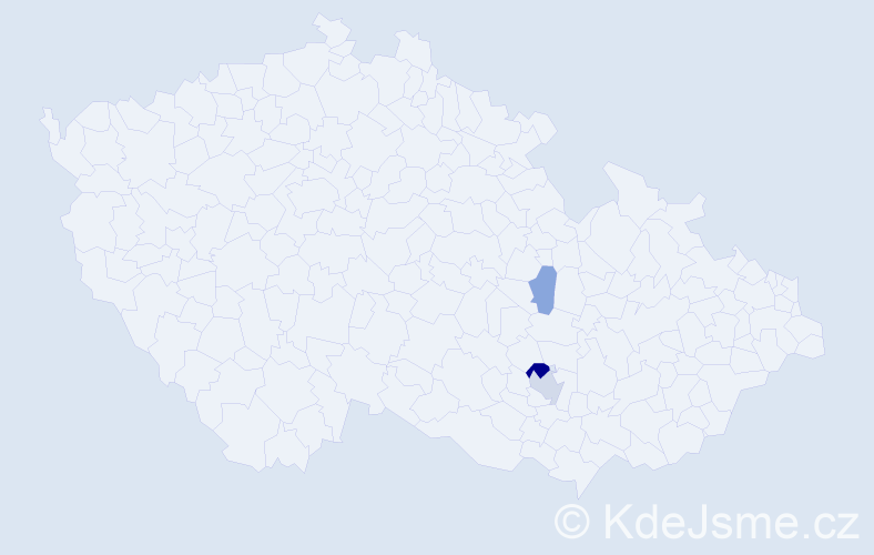Příjmení: 'Vesselá', počet výskytů 6 v celé ČR