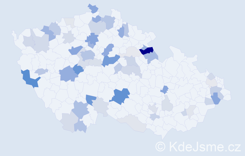 Příjmení: 'Skočdopole', počet výskytů 167 v celé ČR