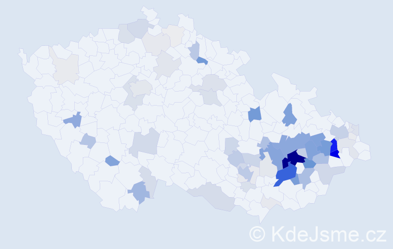 Příjmení: 'Černošková', počet výskytů 292 v celé ČR