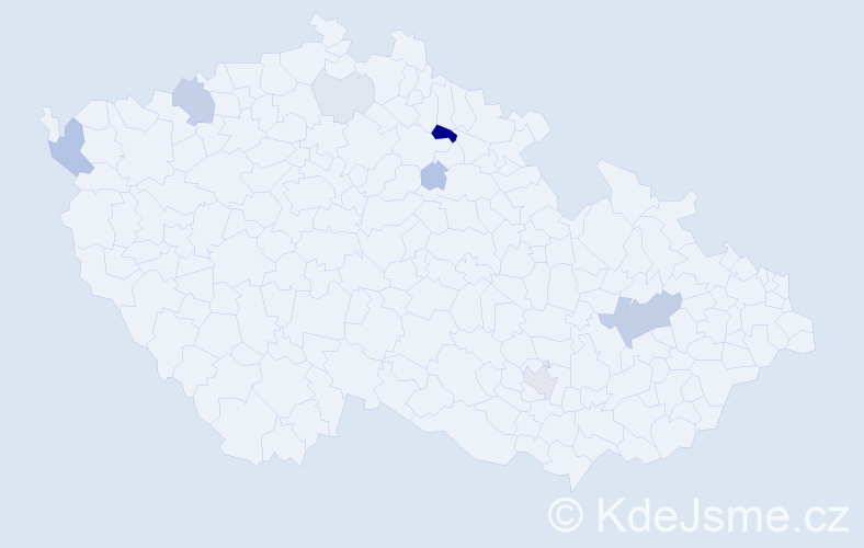 Příjmení: 'Tegelová', počet výskytů 22 v celé ČR