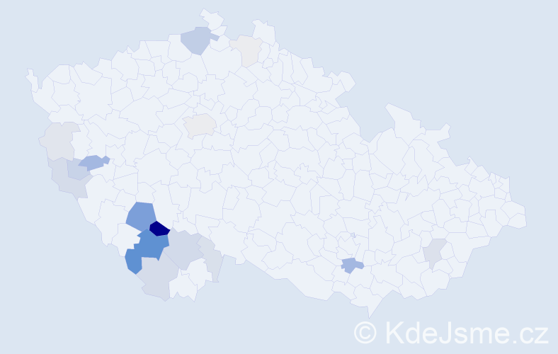 Příjmení: 'Rejžková', počet výskytů 70 v celé ČR