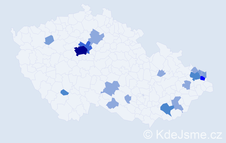 Příjmení: 'Piačková', počet výskytů 41 v celé ČR
