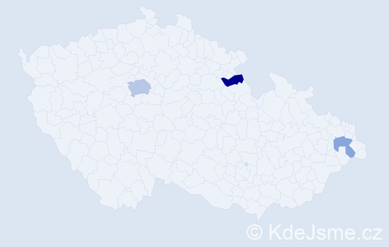 Příjmení: 'Raev', počet výskytů 6 v celé ČR