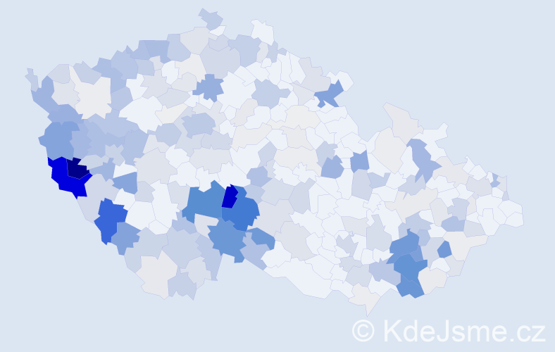 Příjmení: 'Hána', počet výskytů 758 v celé ČR