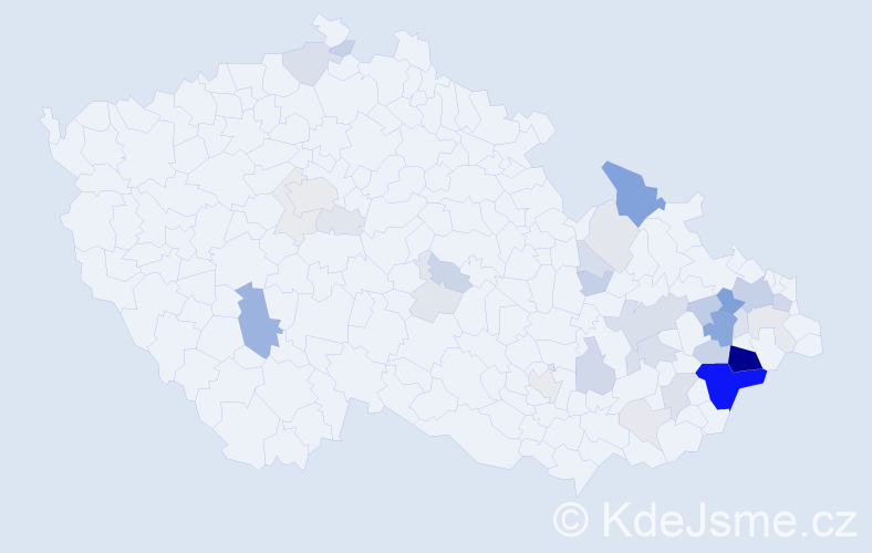 Příjmení: 'Kysučanová', počet výskytů 116 v celé ČR
