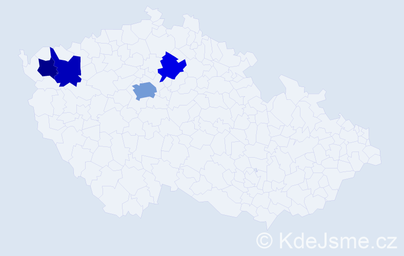 Příjmení: 'Bányaiová', počet výskytů 6 v celé ČR