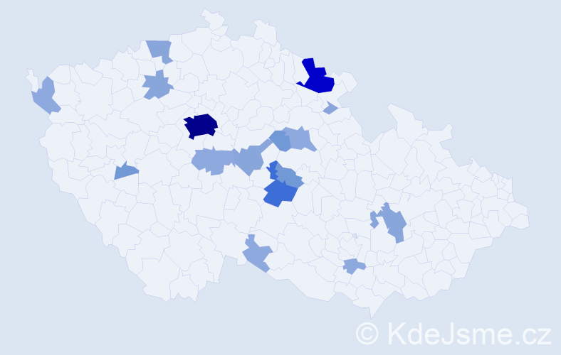 Příjmení: 'Krejdl', počet výskytů 46 v celé ČR