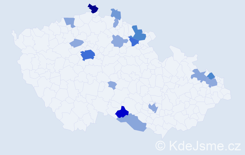 Příjmení: 'Engelmann', počet výskytů 50 v celé ČR