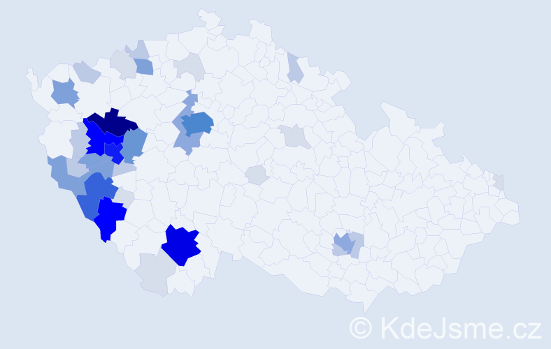 Příjmení: 'Frána', počet výskytů 162 v celé ČR