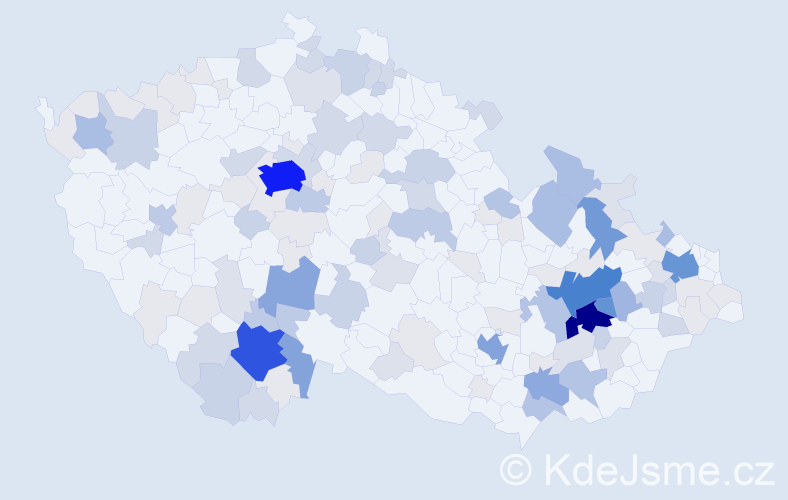 Příjmení: 'Bouchal', počet výskytů 458 v celé ČR