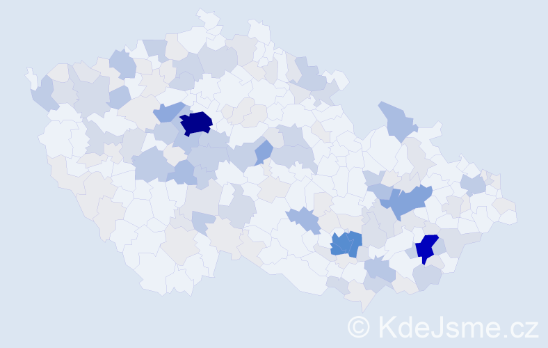 Příjmení: 'Patáková', počet výskytů 541 v celé ČR