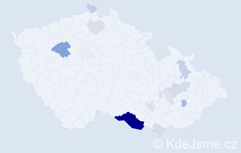 Příjmení: 'Virglerová', počet výskytů 40 v celé ČR