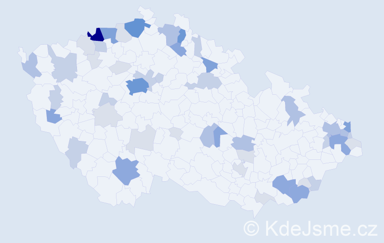 Příjmení: 'Kramár', počet výskytů 154 v celé ČR
