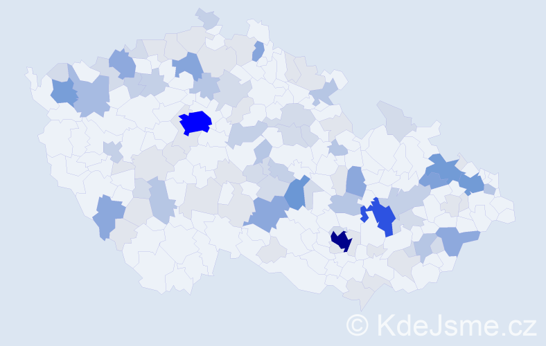 Příjmení: 'Kirchner', počet výskytů 302 v celé ČR
