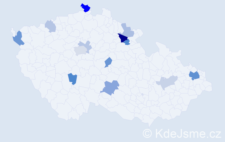 Příjmení: 'Skurčáková', počet výskytů 30 v celé ČR
