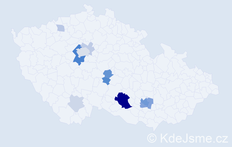 Příjmení: 'Weigner', počet výskytů 36 v celé ČR