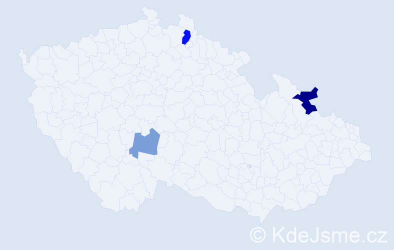 Příjmení: 'Weeks', počet výskytů 5 v celé ČR