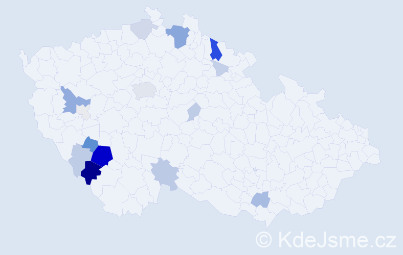 Příjmení: 'Česánková', počet výskytů 64 v celé ČR