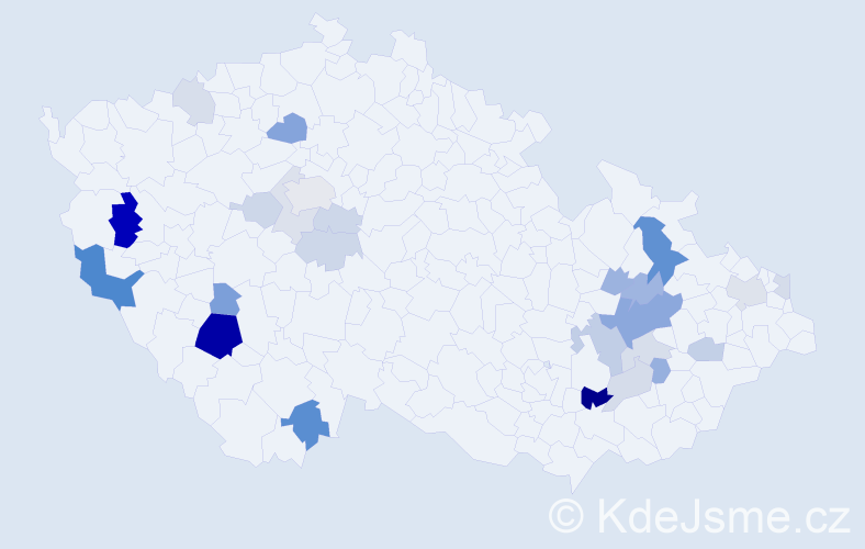 Příjmení: 'Bambásková', počet výskytů 59 v celé ČR