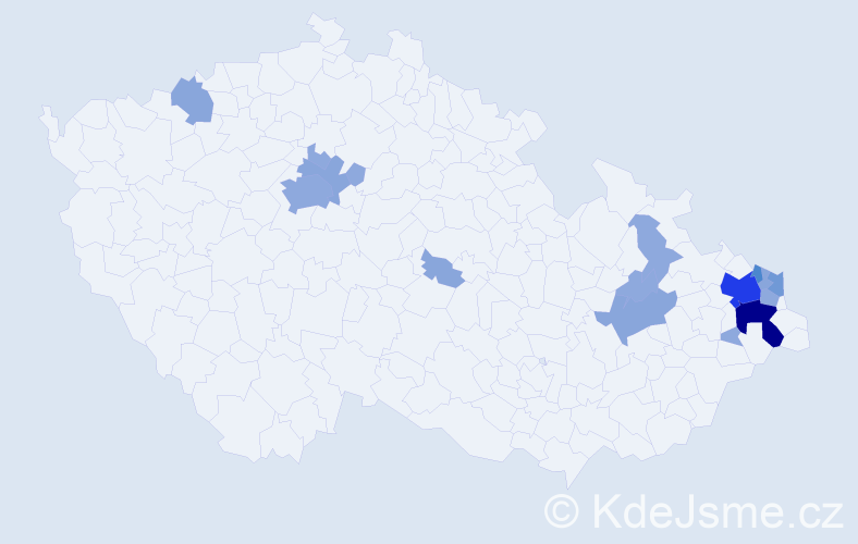 Příjmení: 'Šimoňák', počet výskytů 39 v celé ČR