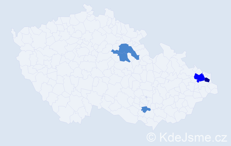 Příjmení: 'Kosterec', počet výskytů 9 v celé ČR