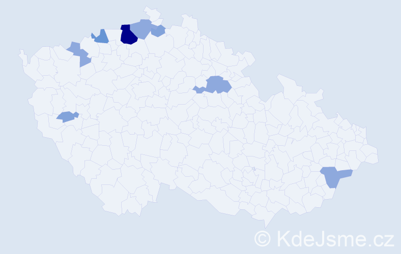 Příjmení: 'Bendel', počet výskytů 19 v celé ČR