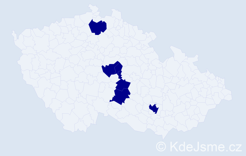 Příjmení: 'Kredlová', počet výskytů 6 v celé ČR