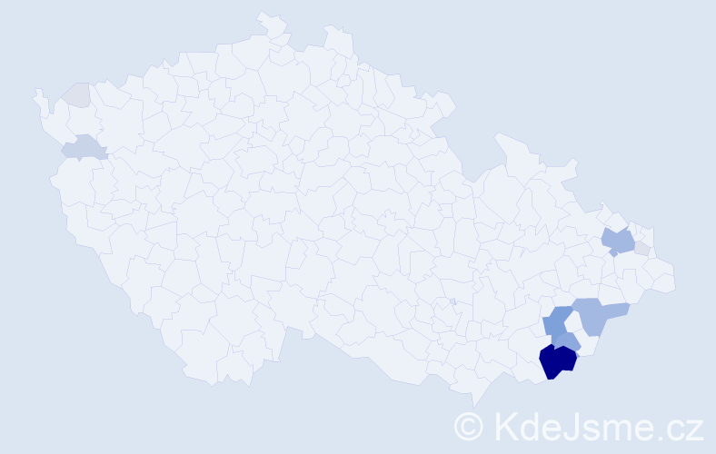 Příjmení: 'Navláčil', počet výskytů 50 v celé ČR