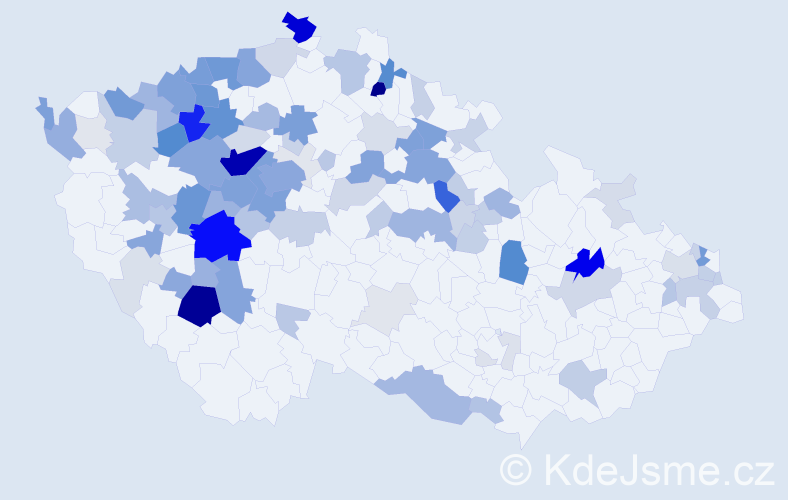 Příjmení: 'Bryndová', počet výskytů 390 v celé ČR