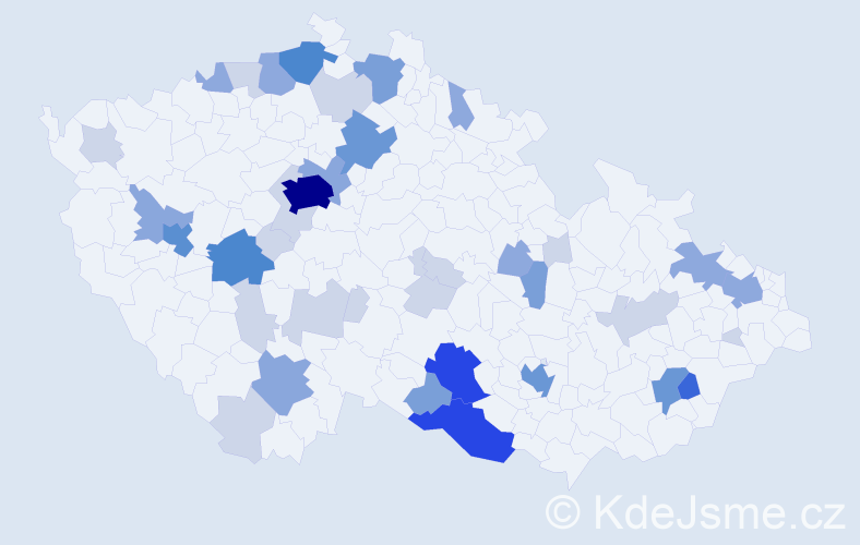 Příjmení: 'Tomšíčková', počet výskytů 122 v celé ČR