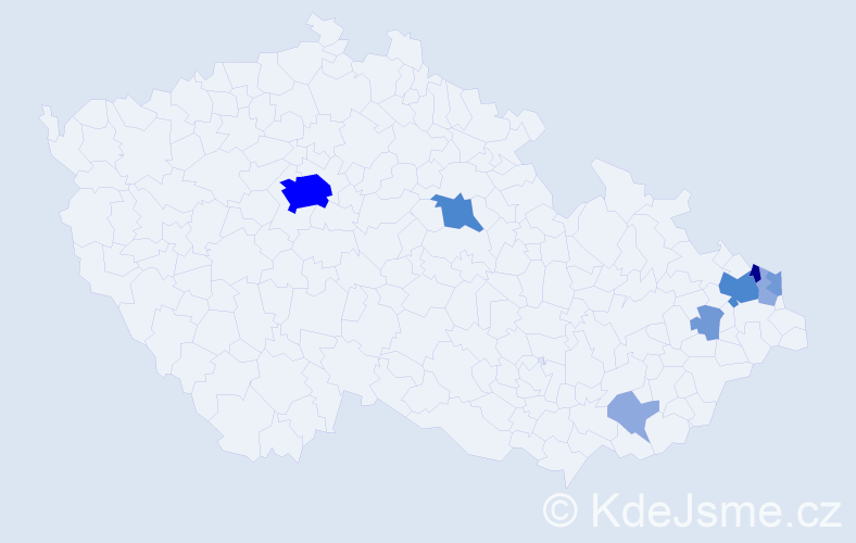 Příjmení: 'Wija', počet výskytů 23 v celé ČR